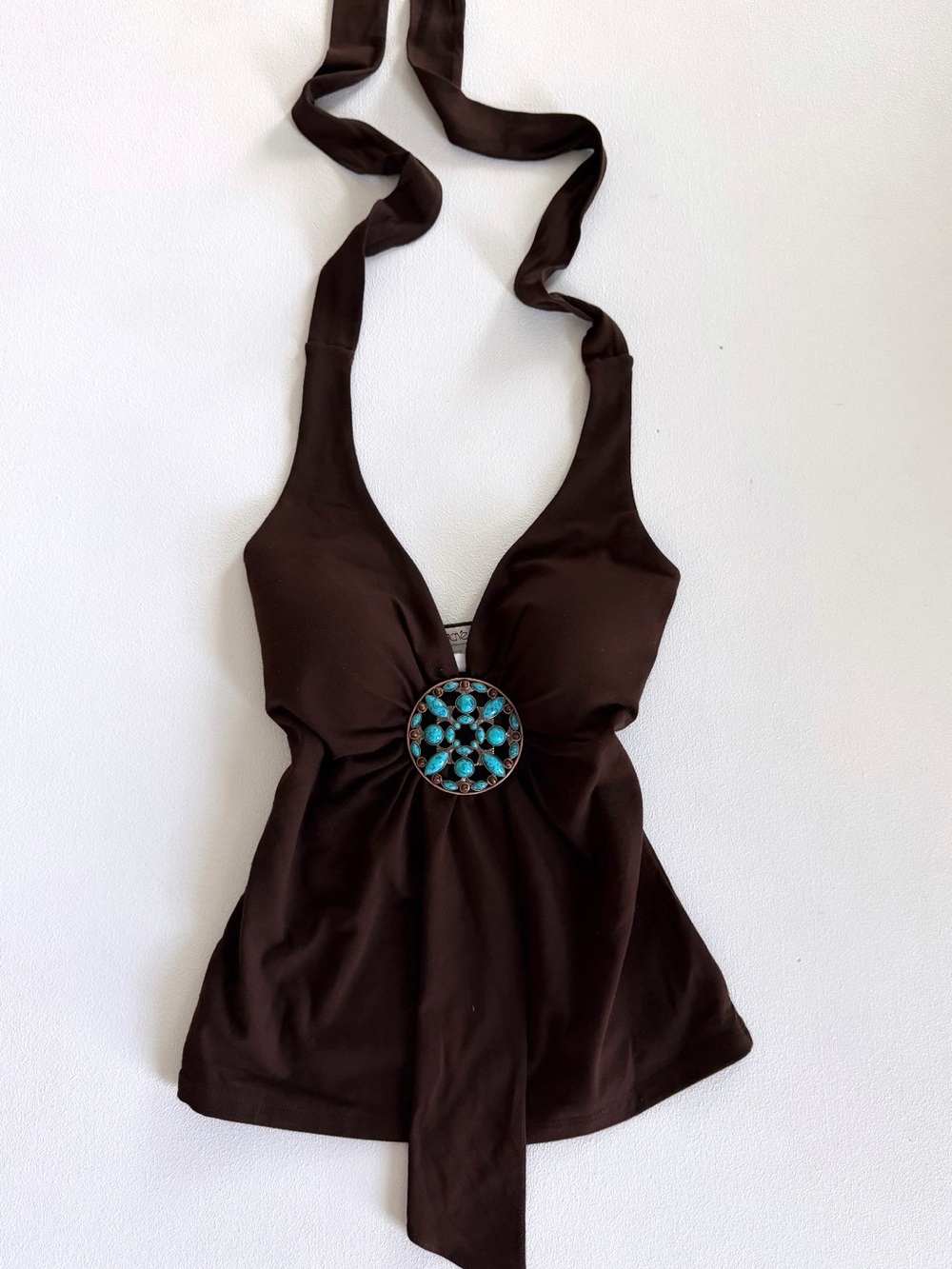 Vintage Cache Brown Halter Top Turquoise
Medallion XS